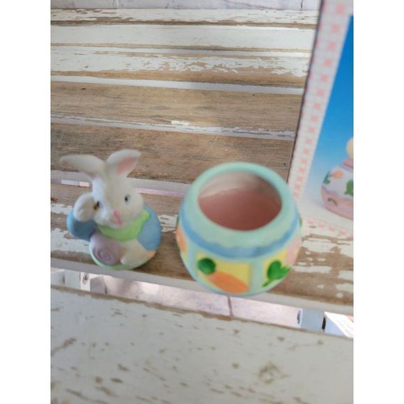 Mini‎ candle Easter holder spring bunny rabbit decor vintage - Picture 6 of 6
